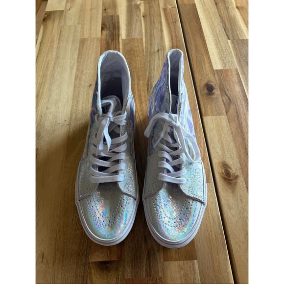 Vans Sk8-Hi Platform Butterfly Silver Purple White Shoe - Picture 2 of 8